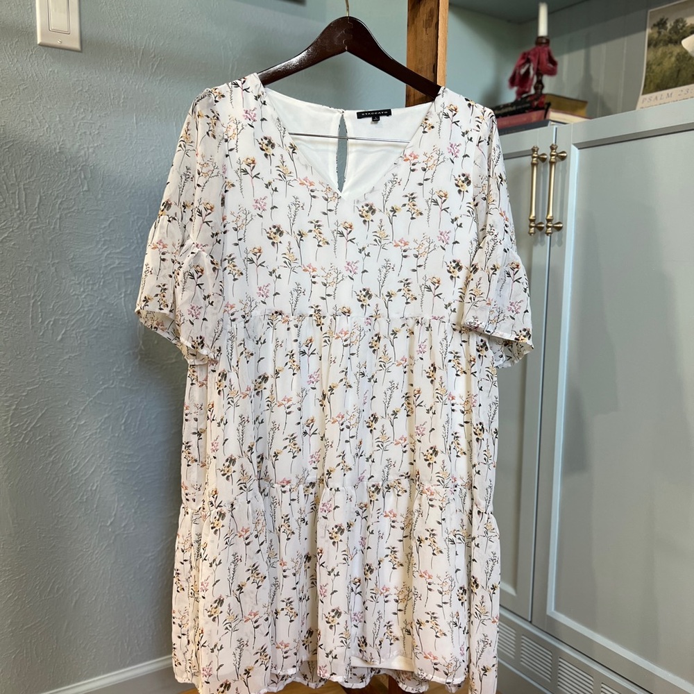 Floral V-Neck Babydoll Dress